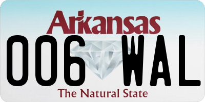 AR license plate 006WAL