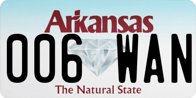 AR license plate 006WAN