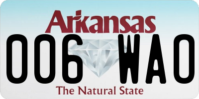AR license plate 006WAO