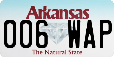 AR license plate 006WAP