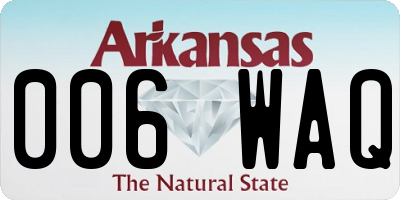 AR license plate 006WAQ