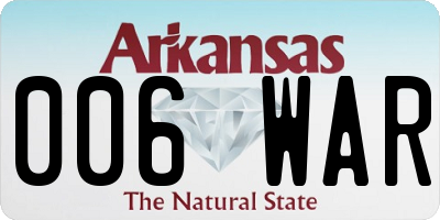 AR license plate 006WAR