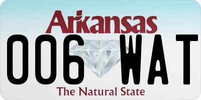 AR license plate 006WAT