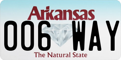 AR license plate 006WAY
