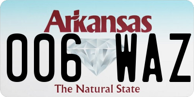 AR license plate 006WAZ