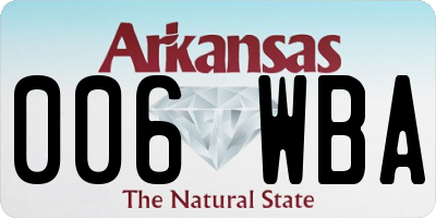 AR license plate 006WBA