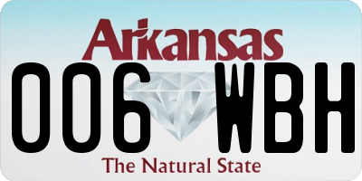 AR license plate 006WBH