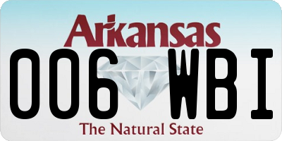 AR license plate 006WBI