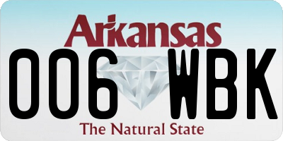AR license plate 006WBK