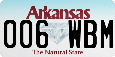 AR license plate 006WBM