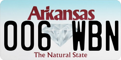 AR license plate 006WBN