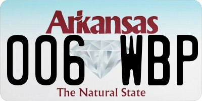 AR license plate 006WBP