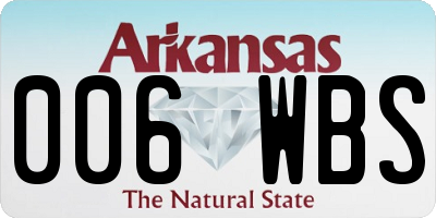 AR license plate 006WBS