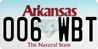 AR license plate 006WBT