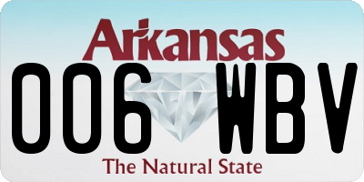 AR license plate 006WBV