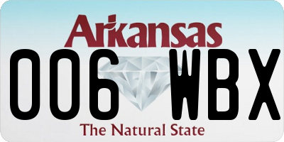 AR license plate 006WBX