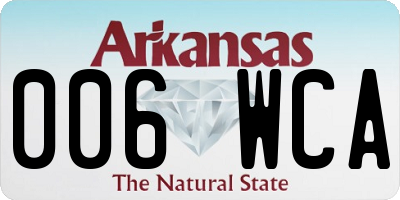 AR license plate 006WCA