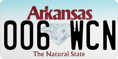 AR license plate 006WCN