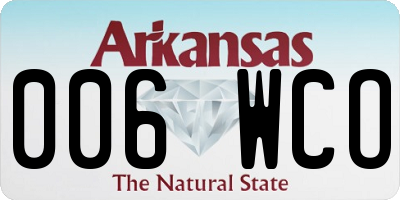 AR license plate 006WCO