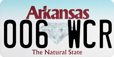 AR license plate 006WCR