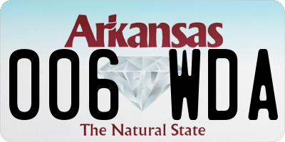 AR license plate 006WDA