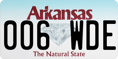 AR license plate 006WDE