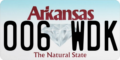 AR license plate 006WDK