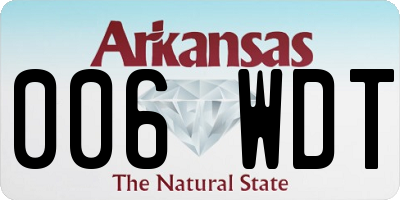 AR license plate 006WDT