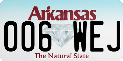 AR license plate 006WEJ