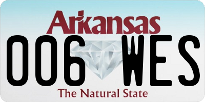 AR license plate 006WES