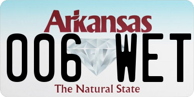 AR license plate 006WET
