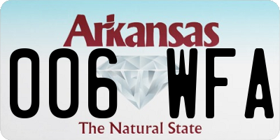 AR license plate 006WFA
