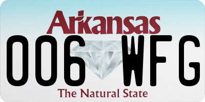 AR license plate 006WFG