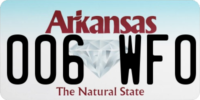 AR license plate 006WFO