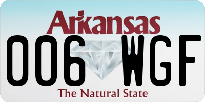 AR license plate 006WGF