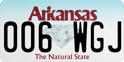 AR license plate 006WGJ