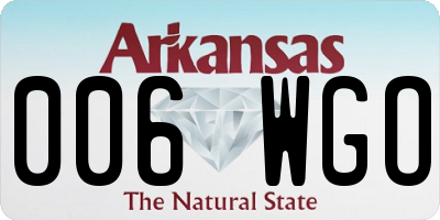 AR license plate 006WGO