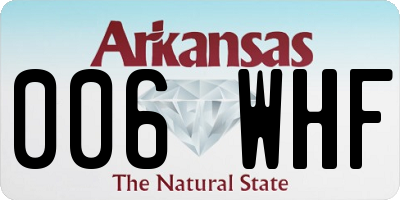 AR license plate 006WHF
