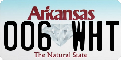 AR license plate 006WHT