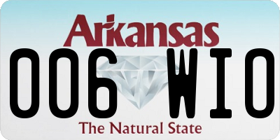 AR license plate 006WIO