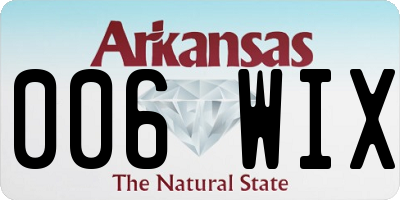 AR license plate 006WIX