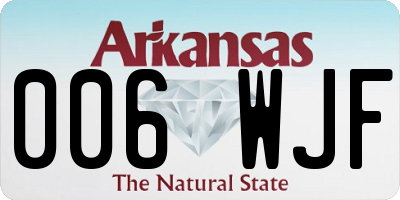AR license plate 006WJF