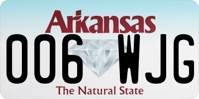 AR license plate 006WJG