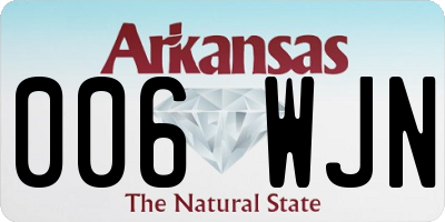 AR license plate 006WJN