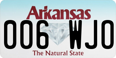 AR license plate 006WJO