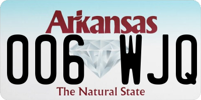 AR license plate 006WJQ