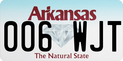 AR license plate 006WJT