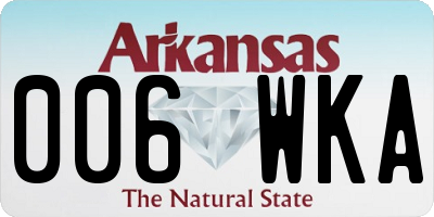 AR license plate 006WKA