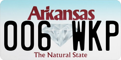 AR license plate 006WKP