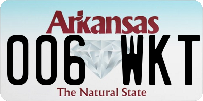 AR license plate 006WKT